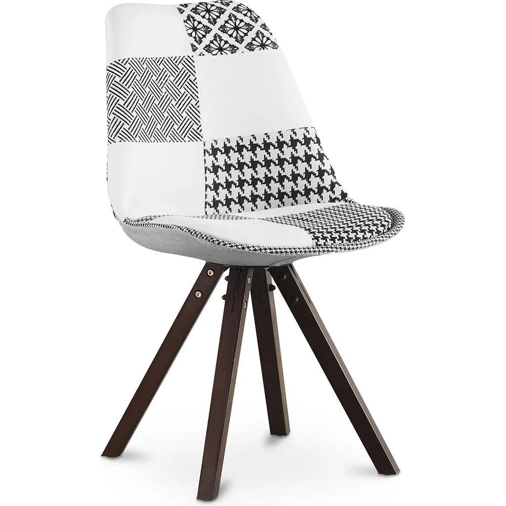 Silla de Comedor - Tapizada en Patchwork - Blanco y Negro - Denisse  image 8
