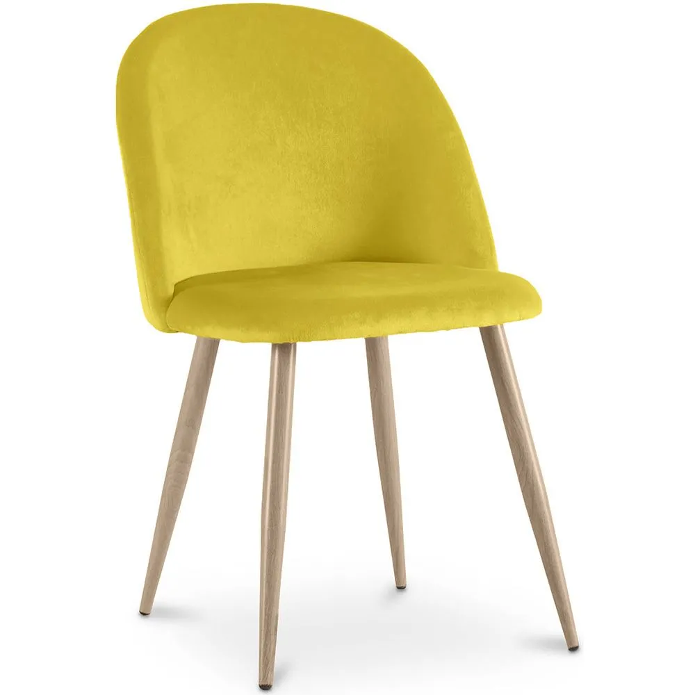 Silla de Comedor - Tapizada en Terciopelo - Estilo Escandinavo - Evelyne image 8