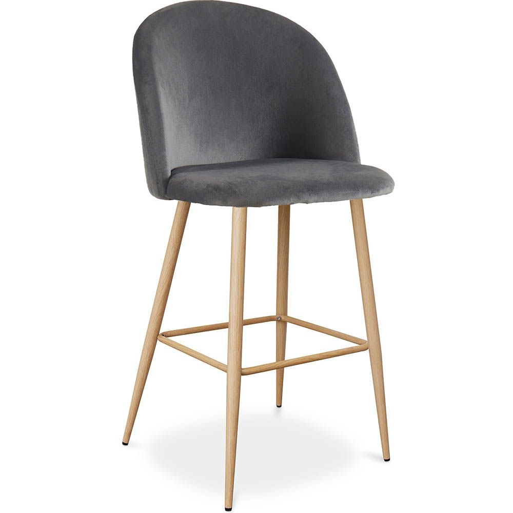 Taburete Tapizado en Terciopelo - Diseño Escandinavo - Evelyne image 8