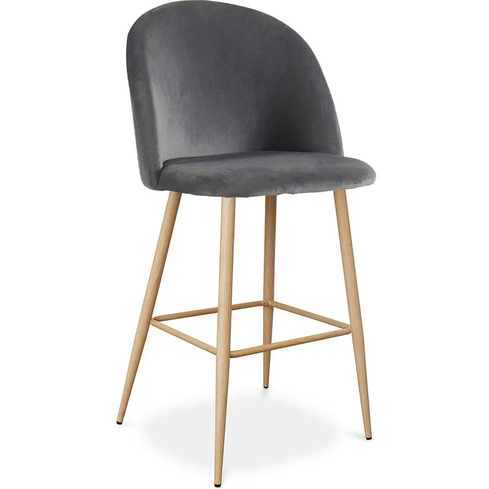Taburete Tapizado en Terciopelo - Diseño Escandinavo - Evelyne image 8