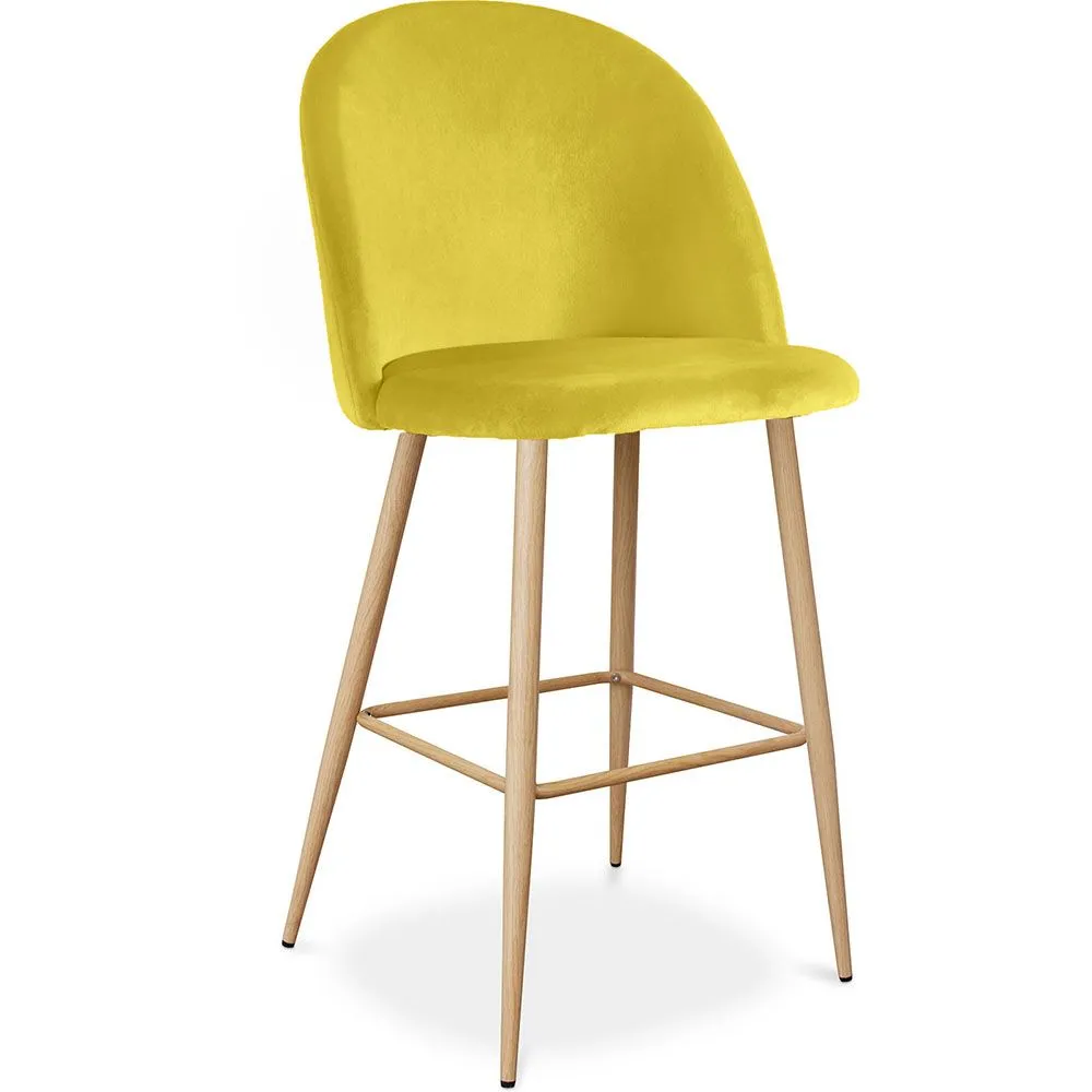 Taburete Tapizado en Terciopelo - Diseño Escandinavo - Evelyne image 8