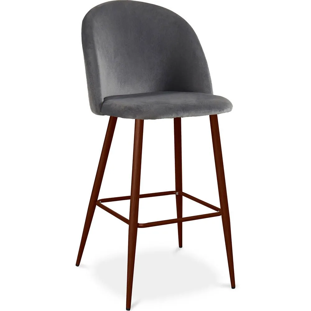Taburete Tapizado en Terciopelo - Diseño Escandinavo - Evelyne image 8