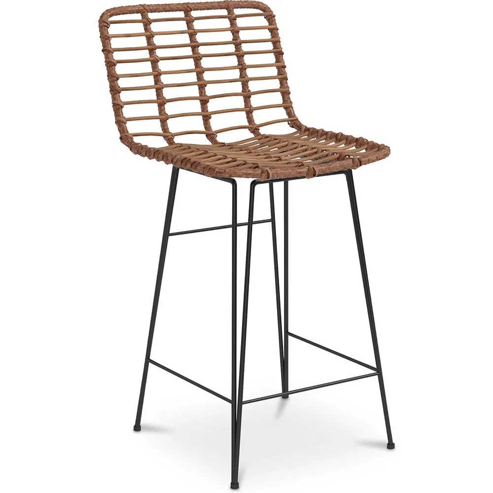 Taburete de Bar de Mimbre - Diseño Boho Bali -65cm - Catori image 8