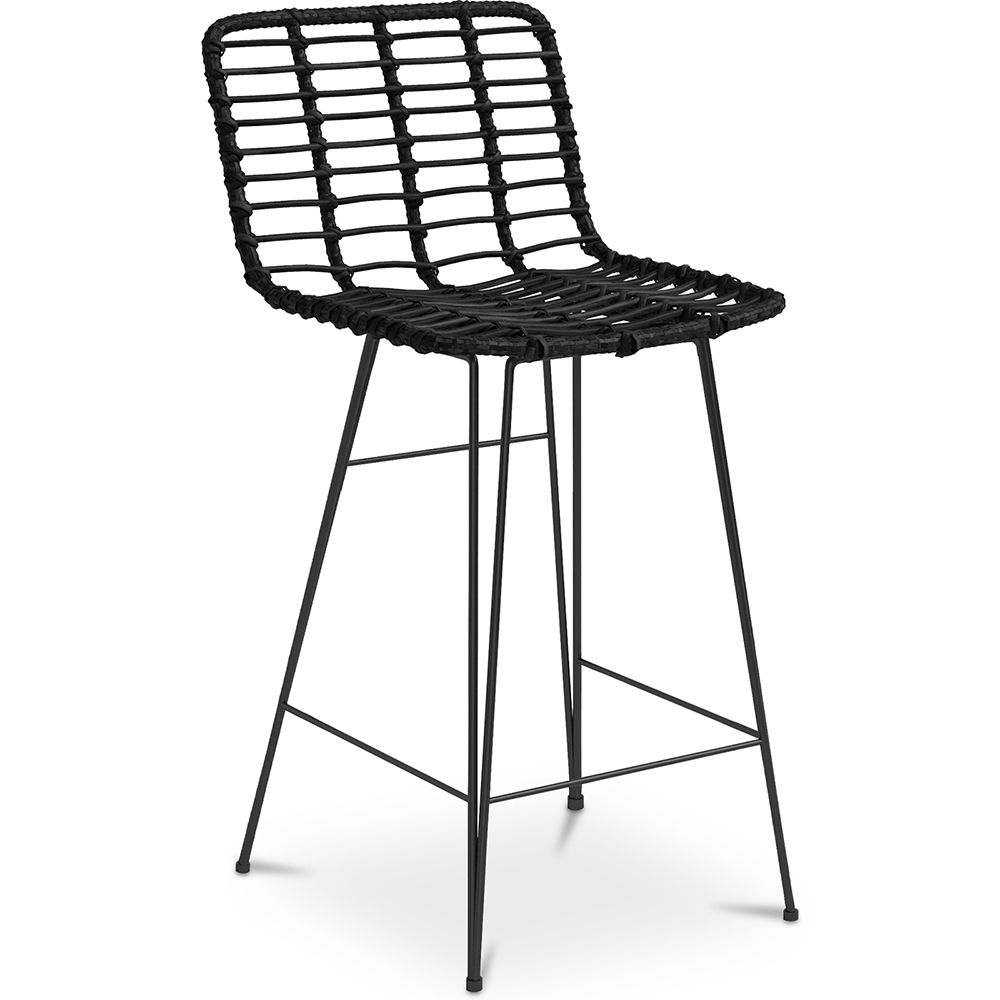 Taburete de Bar de Mimbre con Respaldo - Diseño Boho Bali - 75cm - Catori image 8