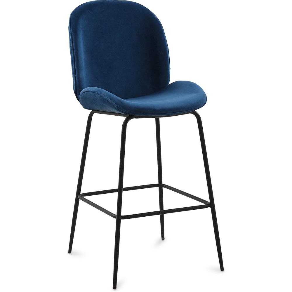 Taburete con Respaldo - Tapizado en Terciopelo - Diseño Retro - Elias image 8
