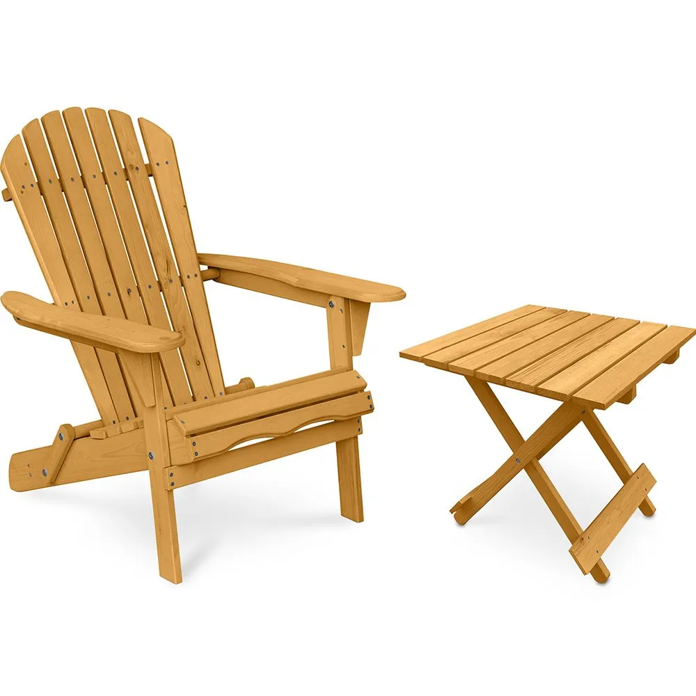 Pack Silla de Exterior y Mesa de Exterior y Jardín - Madera  - Alana image 8