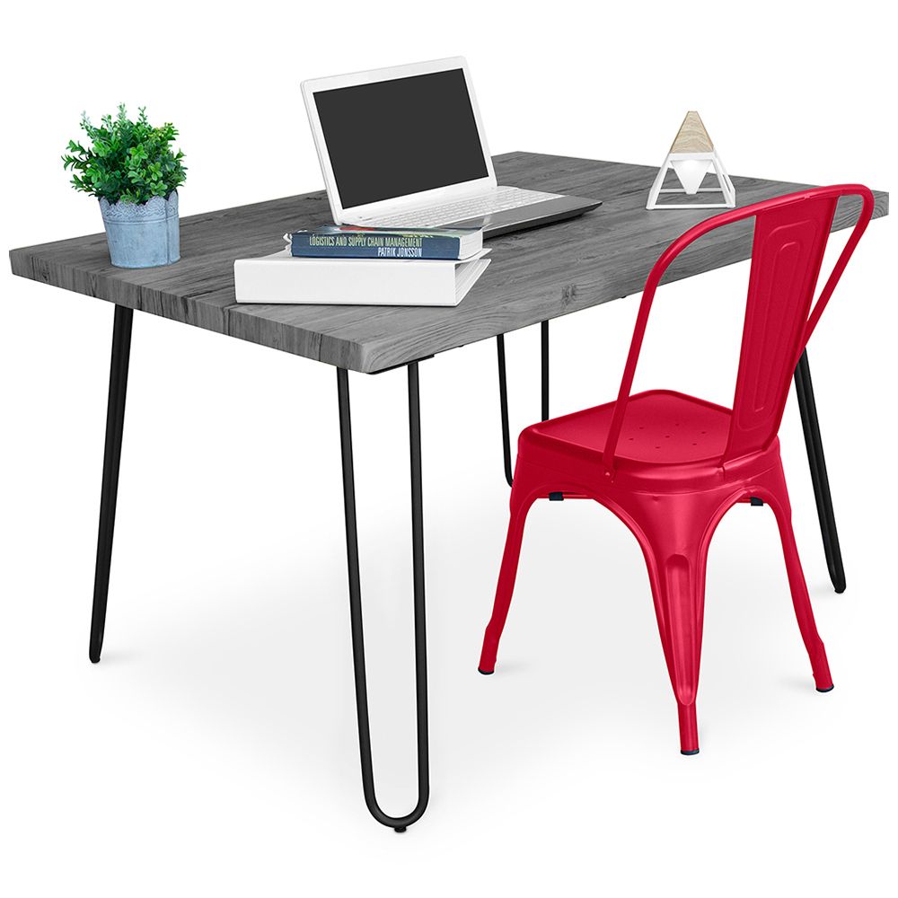 Pack Escritorio - Diseño Industrial 120cm - Hairpin + Silla de Comedor - Stylix image 8