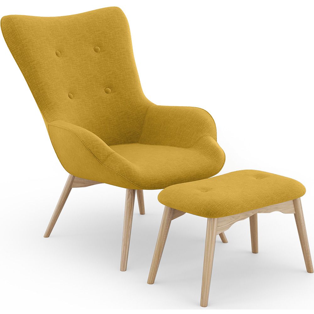 Sillón con Reposapiés - Tapizado en Lino - Huda image 8