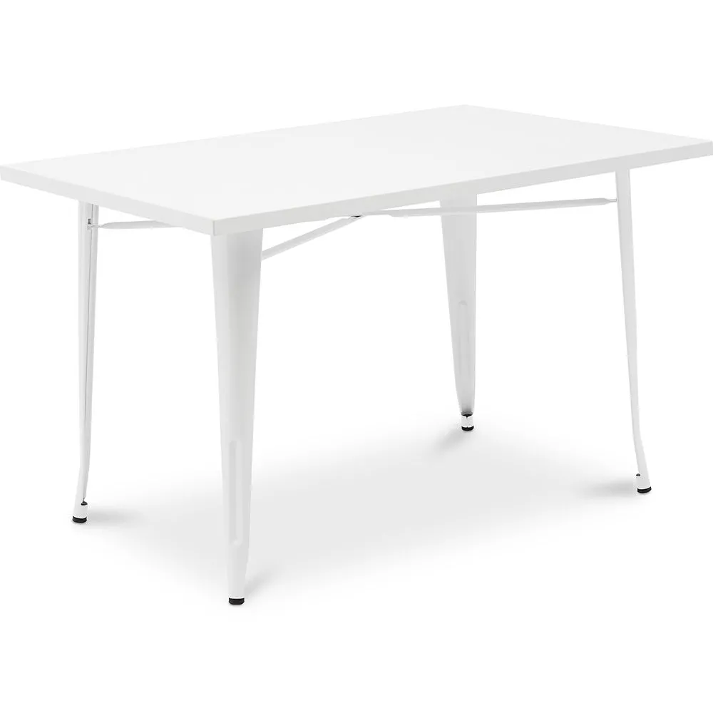 Mesa de Comedor Rectangular - Diseño Industrial - Metal Blanco - Ashi  image 8