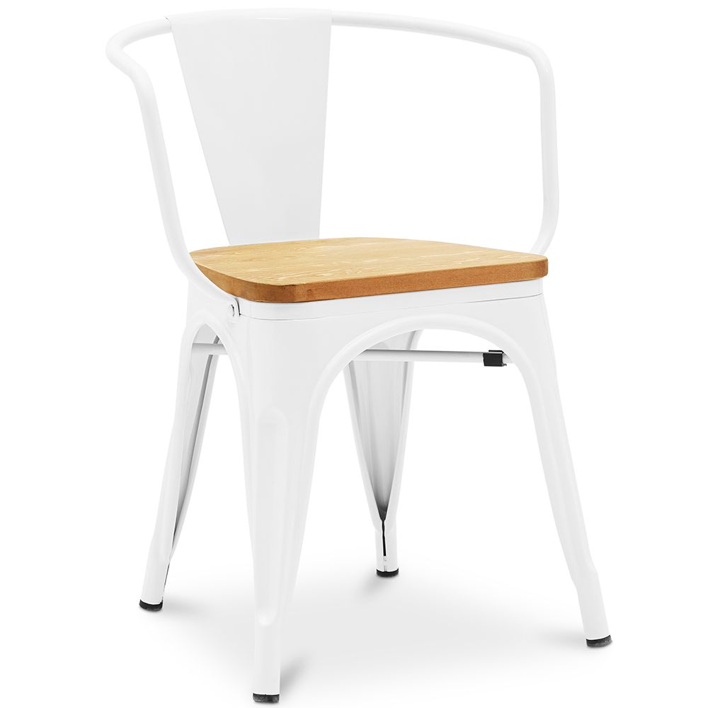 Silla de Comedor con Reposabrazos - Diseño Industrial - Madera y Acero - Nueva Edición - Stylix image 8
