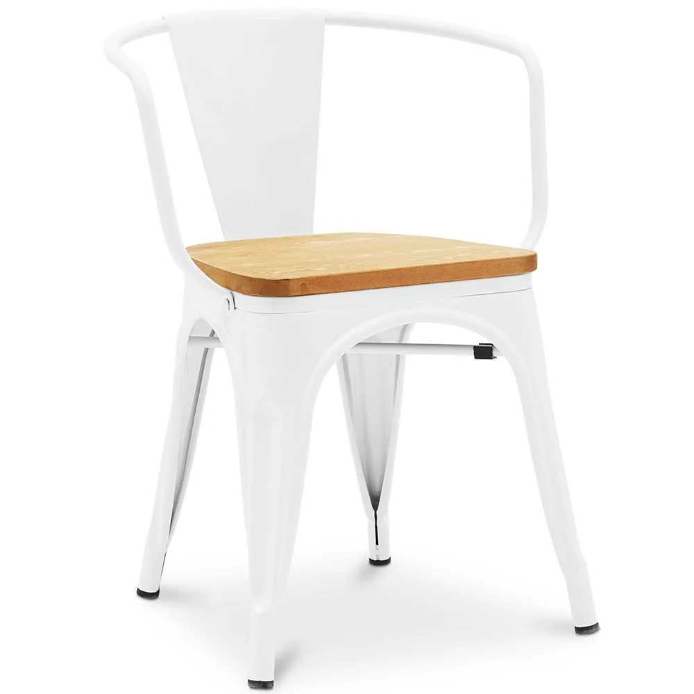 Silla de Comedor con Reposabrazos - Diseño Industrial - Madera y Acero - Nueva Edición - Stylix image 8
