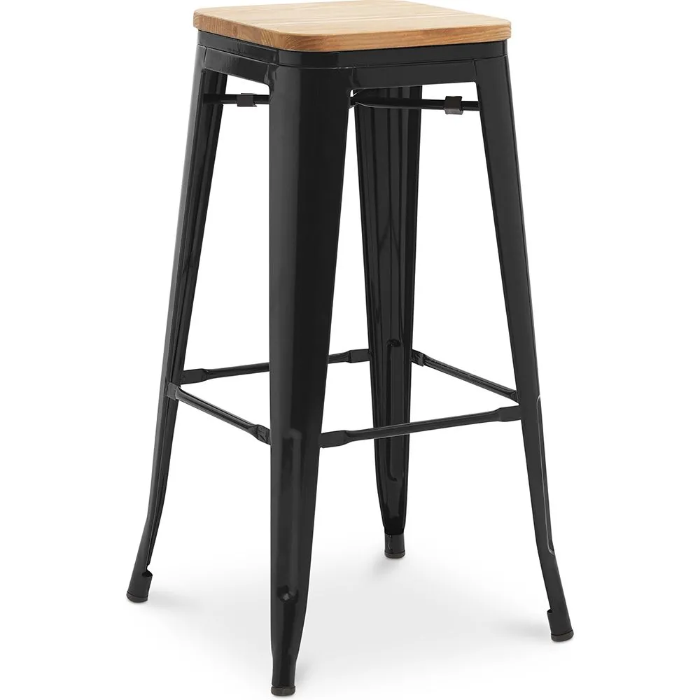 Taburete de Bar - Diseño Industrial - Madera y Acero - 76cm - New Edition - Stylix  image 8