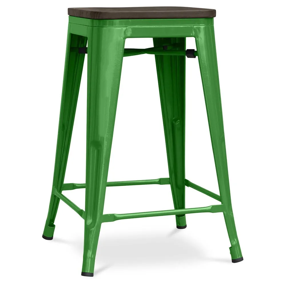 Taburete de Bar - Diseño Industrial - Madera y Acero - 60cm -Stylix image 8