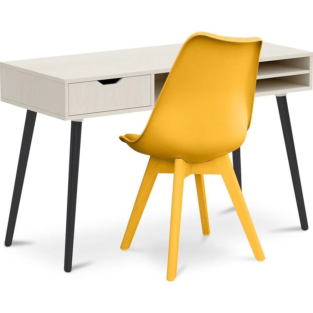 Pack Escritorio de Madera - Diseño Escandinavo - Beckett  + Silla de Comedor - Diseño Escandinavo - Denisse image 8
