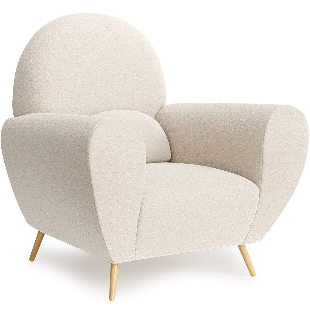 Sillón con Reposabrazos - Tapizado en Tela Bouclé - Belise image 8