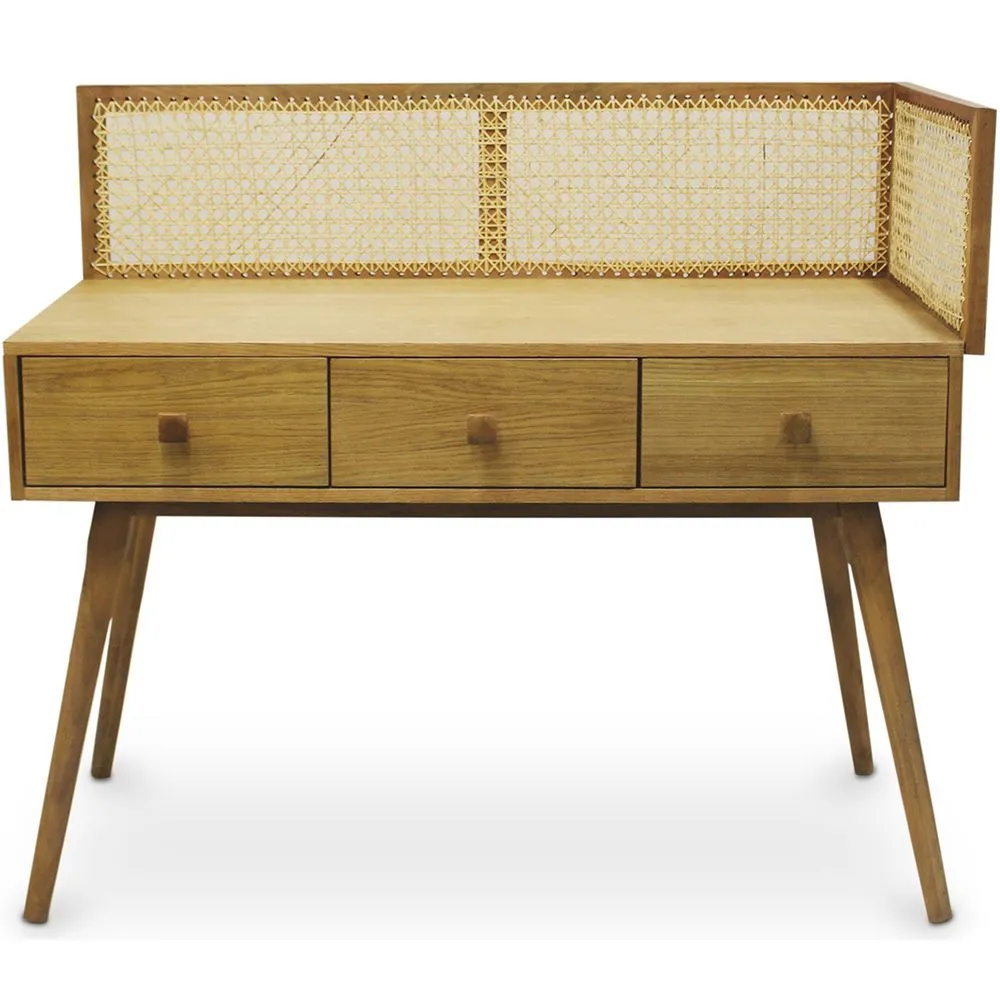 Mesa de Escritorio Diseño Cannage en Madera Natural - Oka image 8
