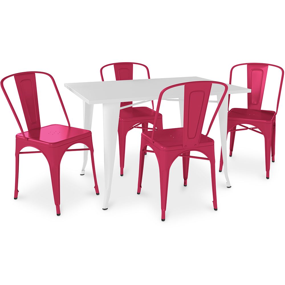 Pack  Mesa de Comedor y 4 Sillas de Comedor Diseño Industrial - New Edition-  Bistrot Stylix image 8