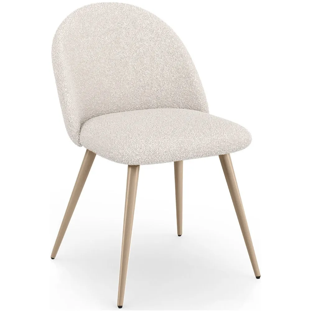 Silla De Comedor - Tapizado en Tela Bouclé - Diseño Escandinavo - Evelyne image 8