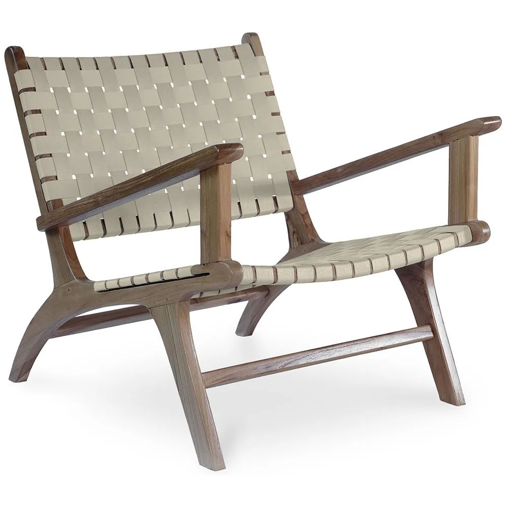 Sillón de Salón con Reposabrazos - Sillón de diseño Boho Bali - Madera y Lino - Recia image 8