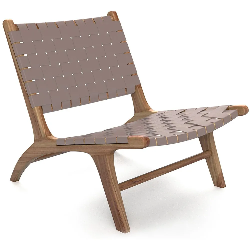 Sillón de Salón - Sillón de diseño Boho Bali - Madera y Cuero - Recia image 8