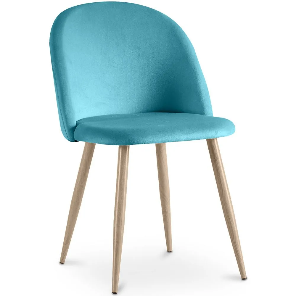 Silla de Comedor - Tapizada en Terciopelo - Estilo Escandinavo - Evelyne image 8