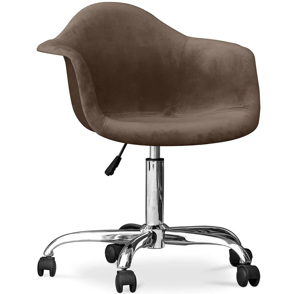 Silla de Oficina con Reposabrazos - Silla de Escritorio Giratoria con Ruedas - Grev image 8