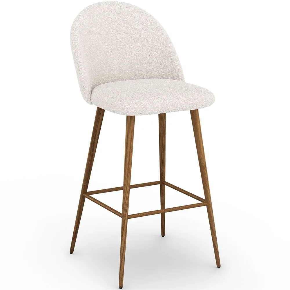 Taburete Tapizado en Tela Bouclé - Diseño Escandinavo - Evelyne image 8
