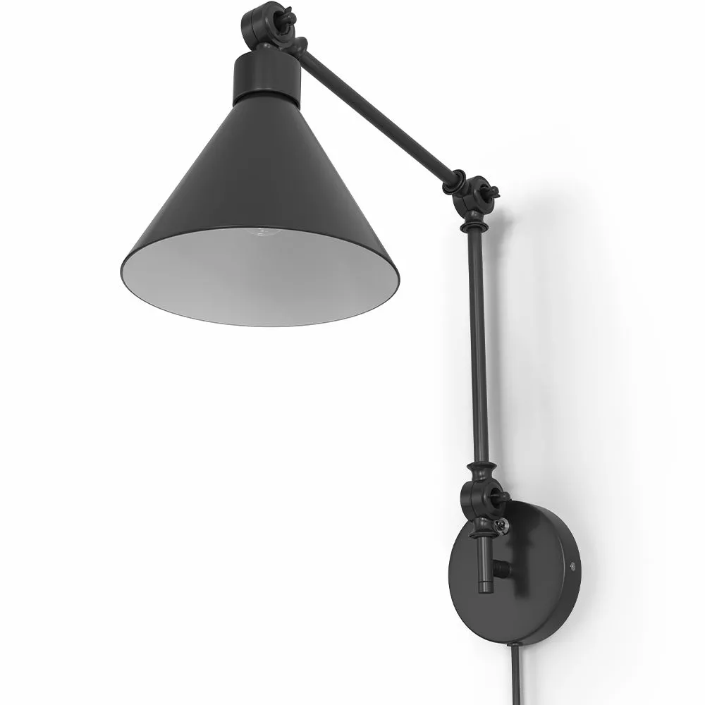 Lámpara Flexo - Aplique de Pared con Brazos Regulables - Negro image 8