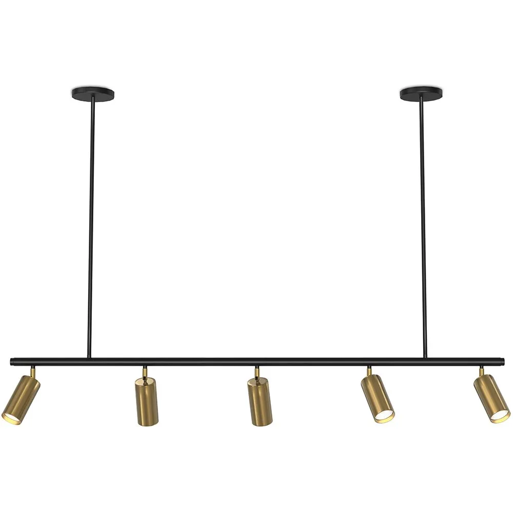 Lámpara de Techo Rail - 5 Focos Dorados Ajustables - 110CM image 8