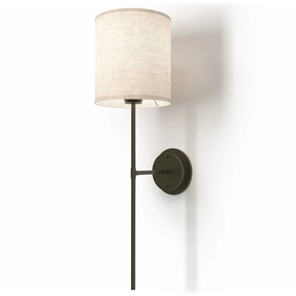 Lámpara Aplique de Pared - Negro con Pantalla de Tela - Dena image 8