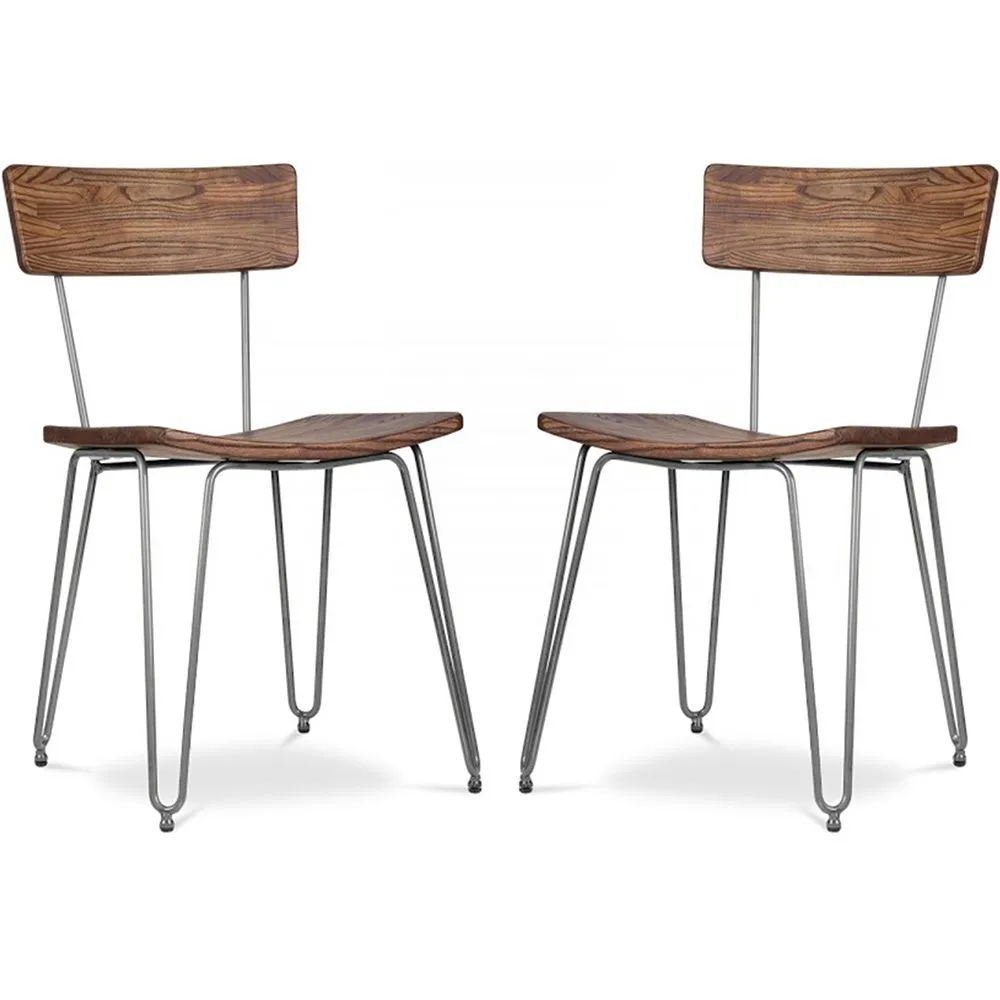Pack de 2 Sillas de Comedor de Madera - Diseño Industrial - Hairpin image 8