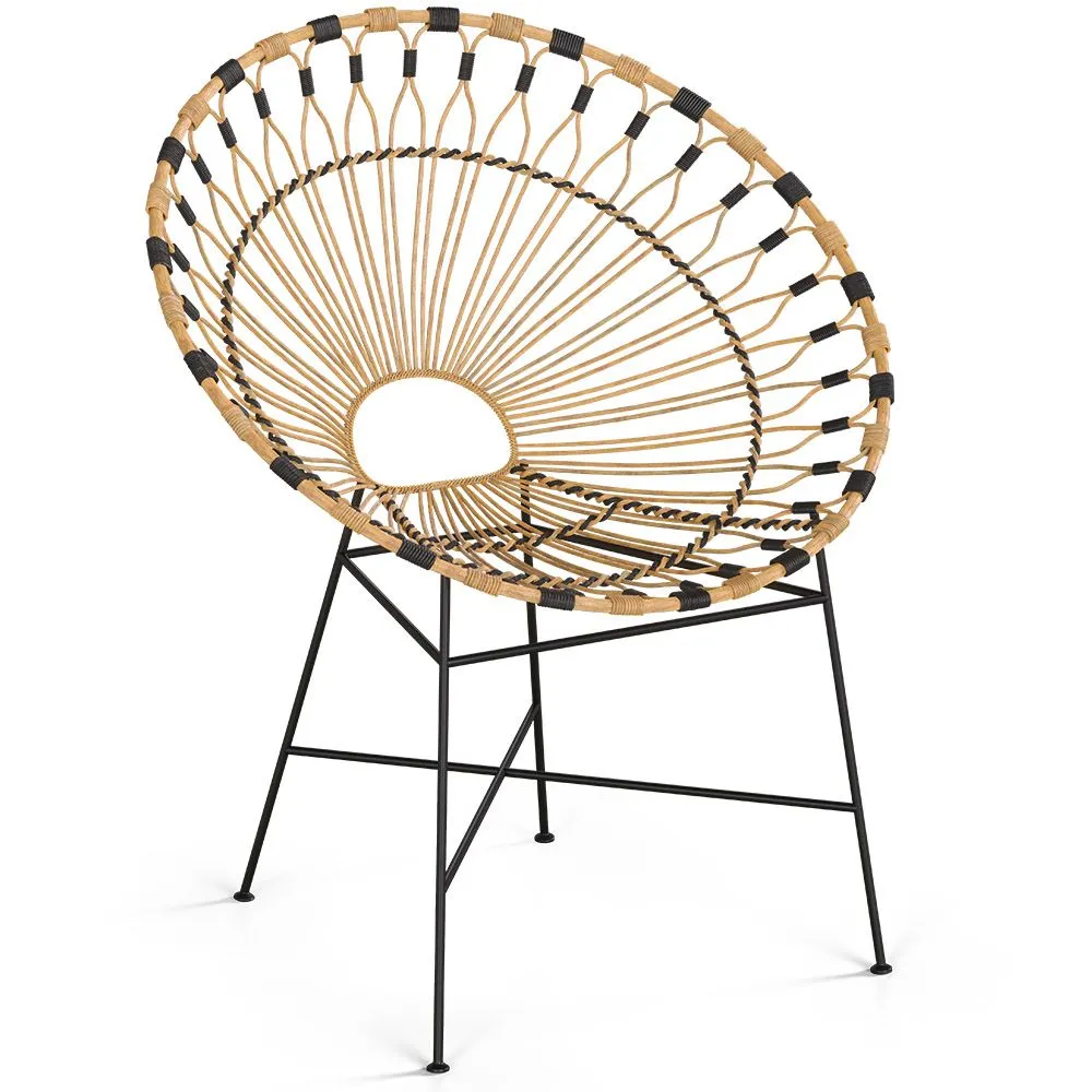 Silla de Exterior Redonda de Ratán Sintético - Diseño Boho Bali - Elsa image 8