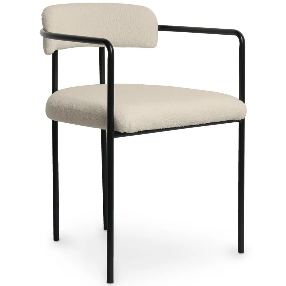 Silla de Comedor Tapizada - Bouclé Blanco - Garne image 8