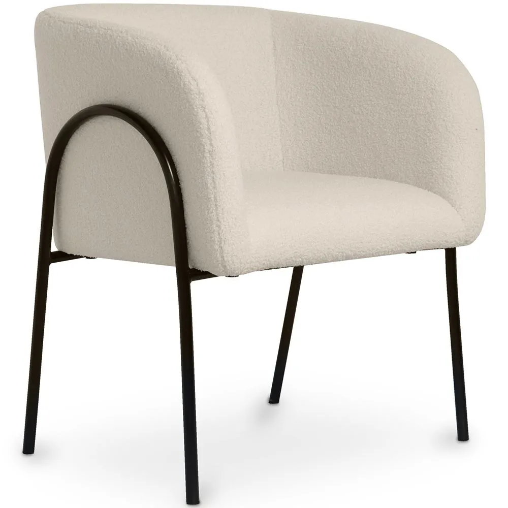 Silla de Comedor Tapizada - Bouclé Blanco - James image 8