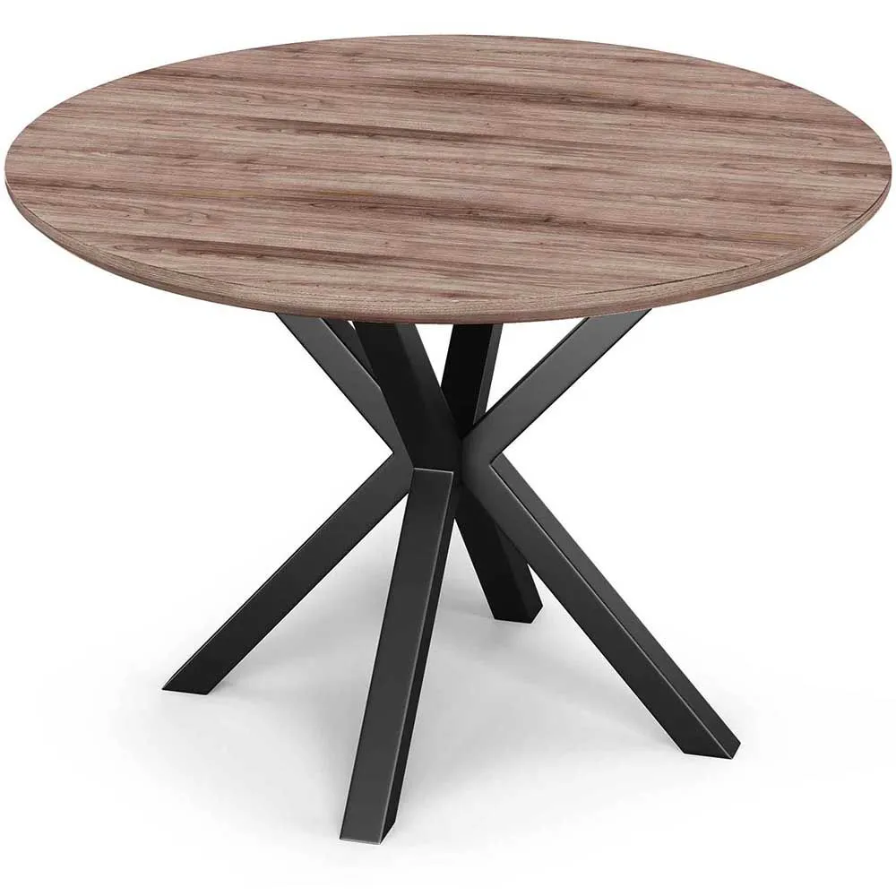 Mesa de Comedor Redonda- Industrial - Madera y Metal - Bayron image 8