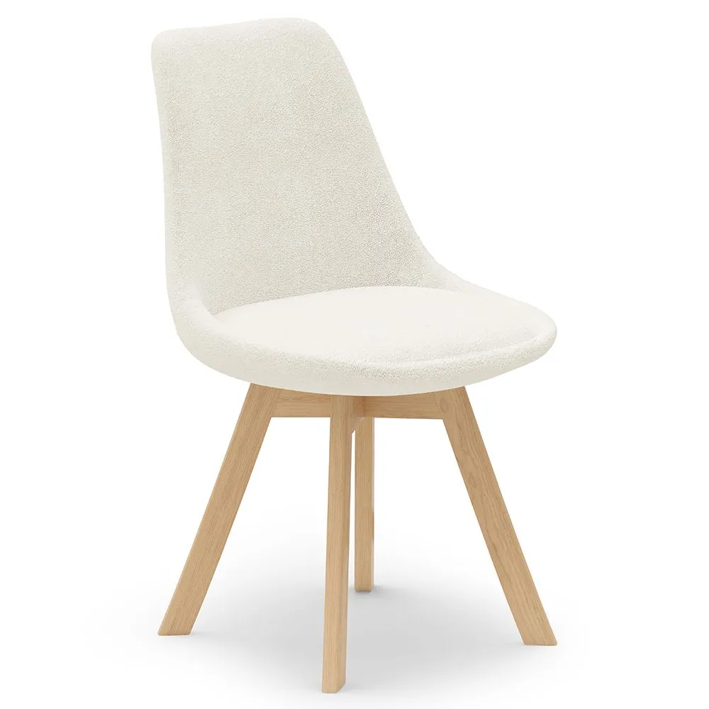 Silla de Comedor Tapizada - Bouclé Blanco - Tulip image 8