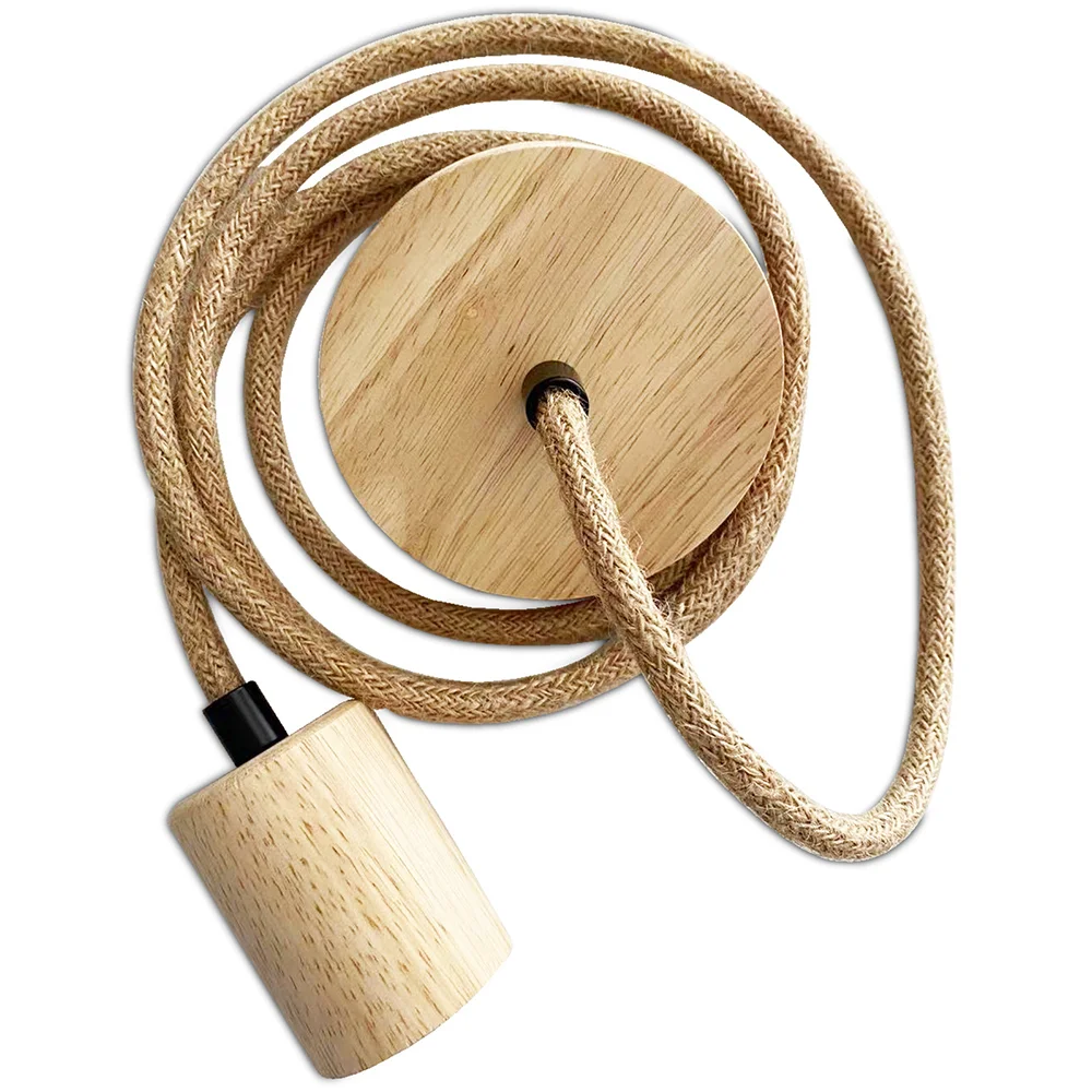 Cable Lámpara Colgante en yute y madera- 200cm - Hanz image 8
