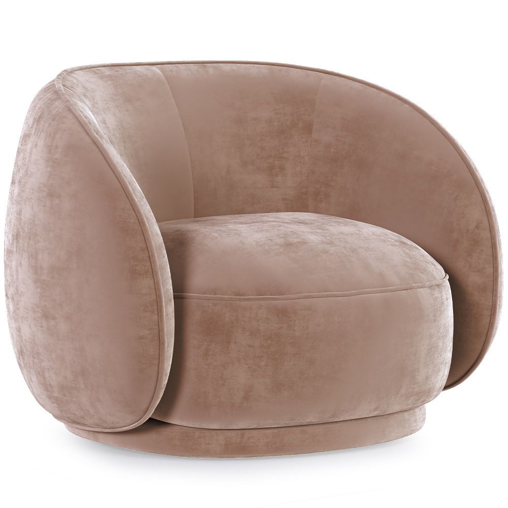 Sillón Curvo Tapizado en Terciopelo - Butaca - Cally image 8