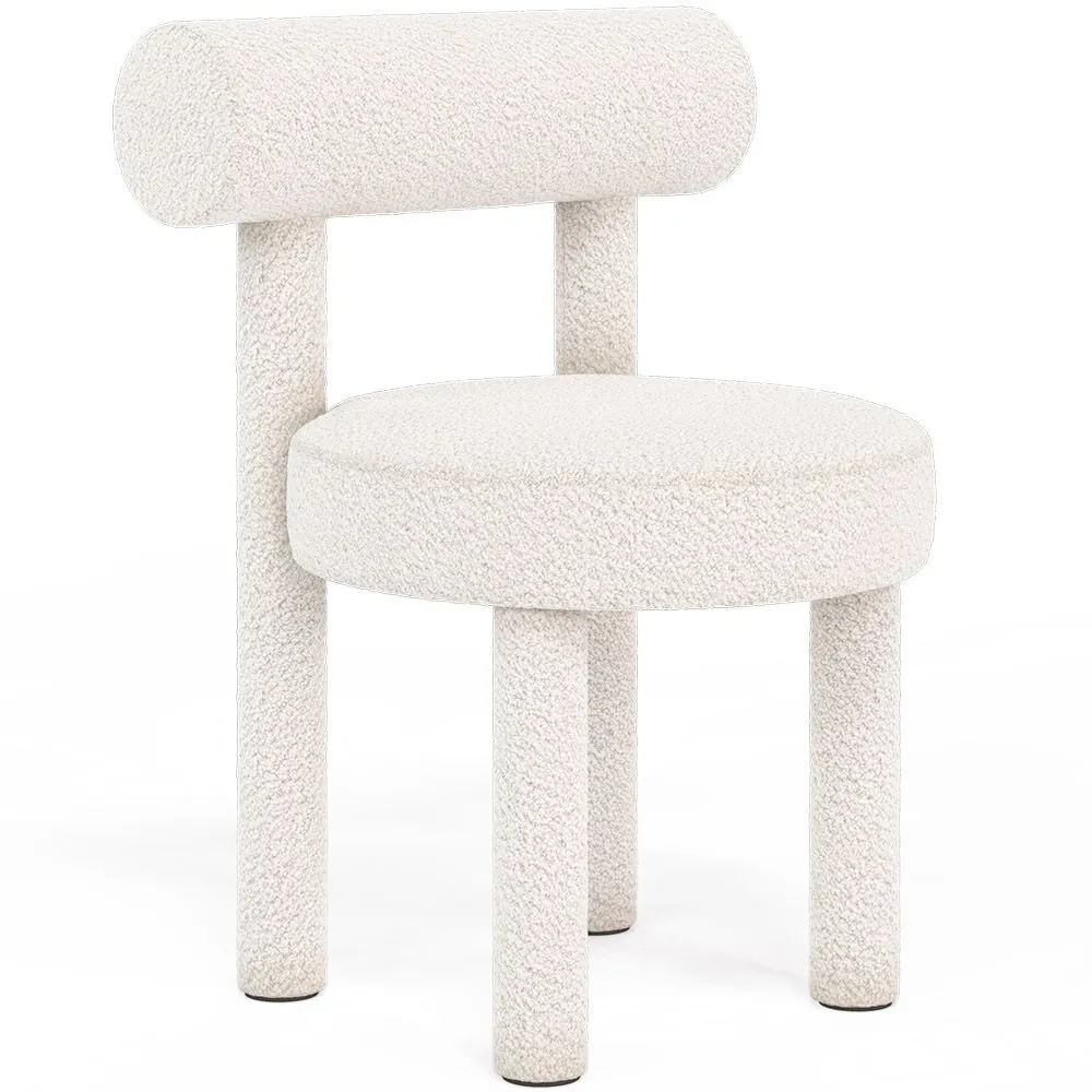Silla de Comedor - Tapizada en Tela Bouclé - Rhys image 8