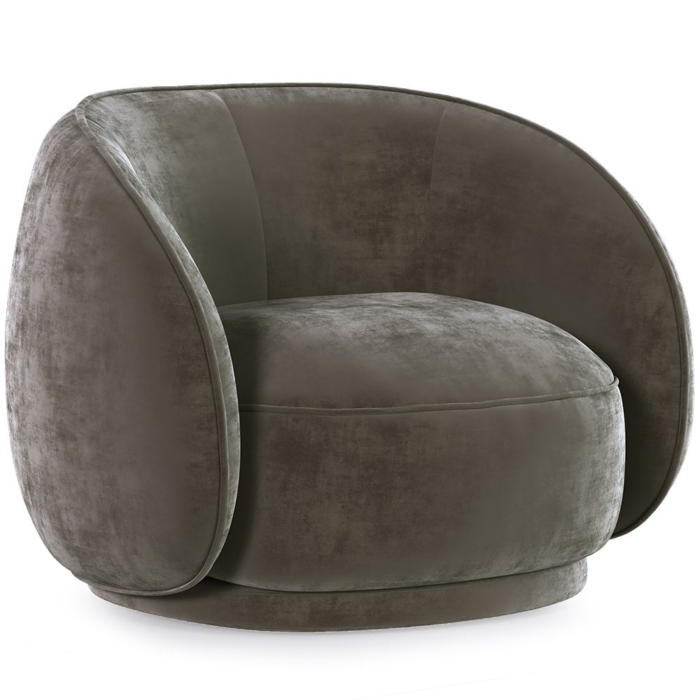 Sillón Curvo Tapizado en Terciopelo - Butaca - Cally image 8