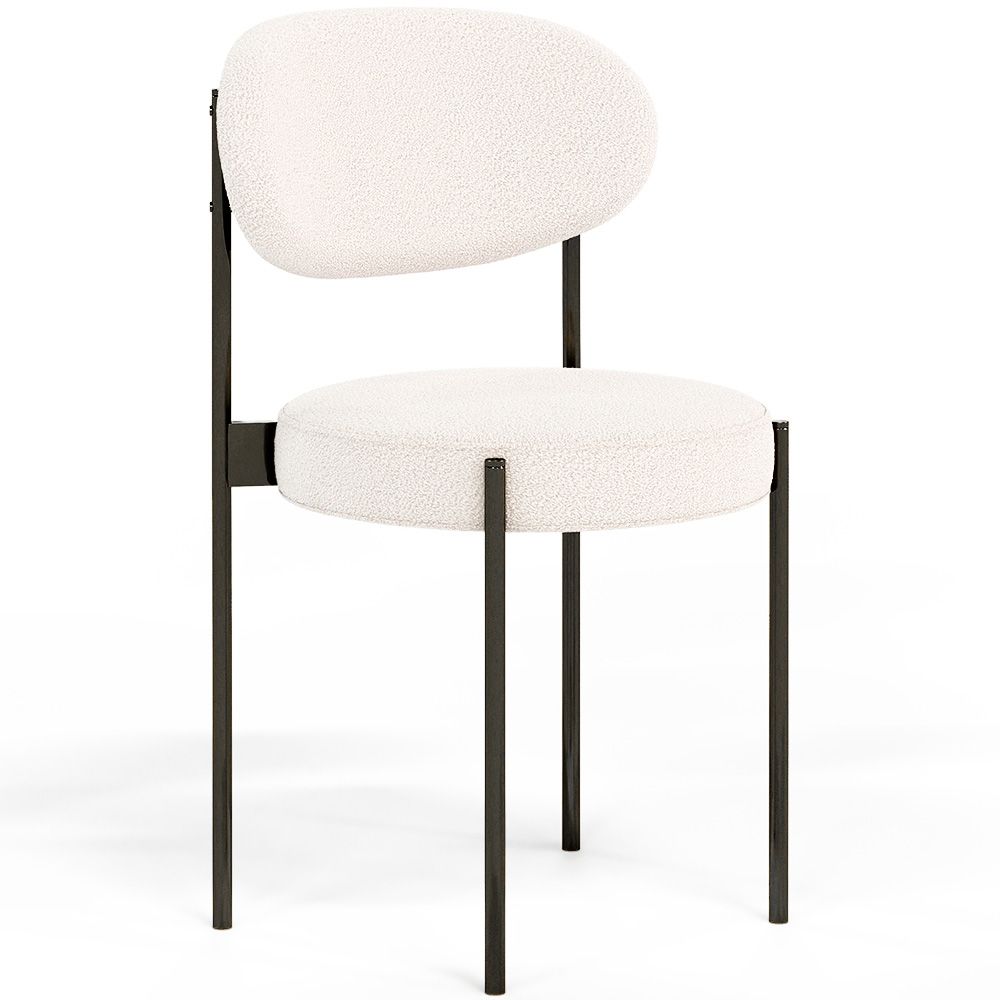 Silla de Comedor - Tapizada en Tela Bouclé - Metal Negro - Margot image 8