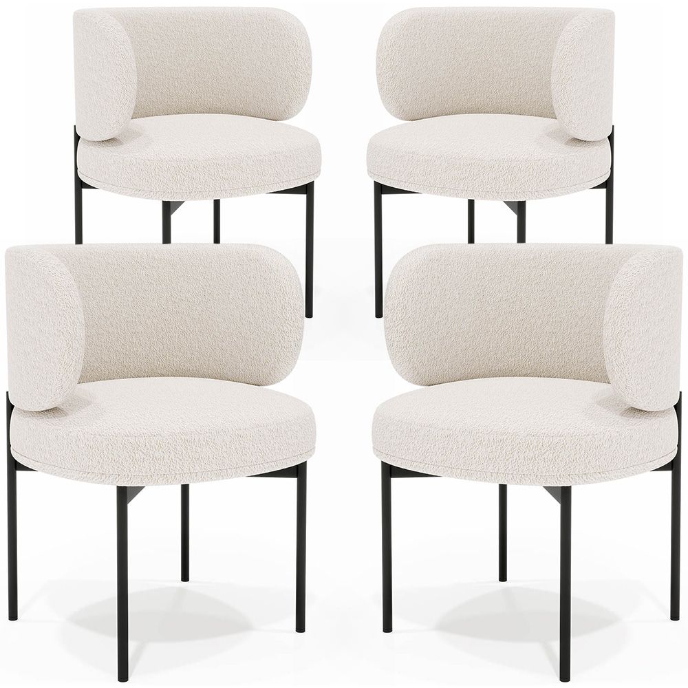 Pack de 4 - Silla de Comedor - Tapizada en Tela Bouclé - Loraine image 8