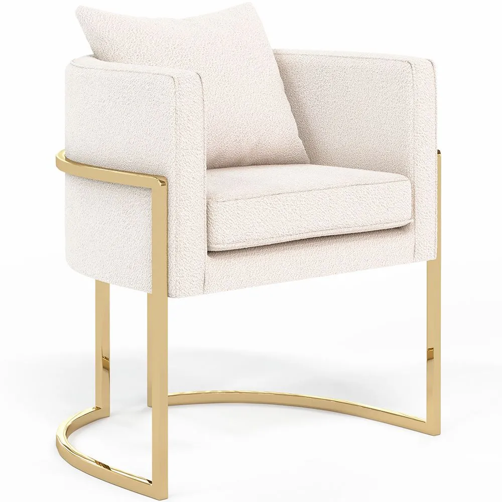 Silla de comedor - Con reposabrazos - Tapizada en Tela Bouclé - Giorgia image 8