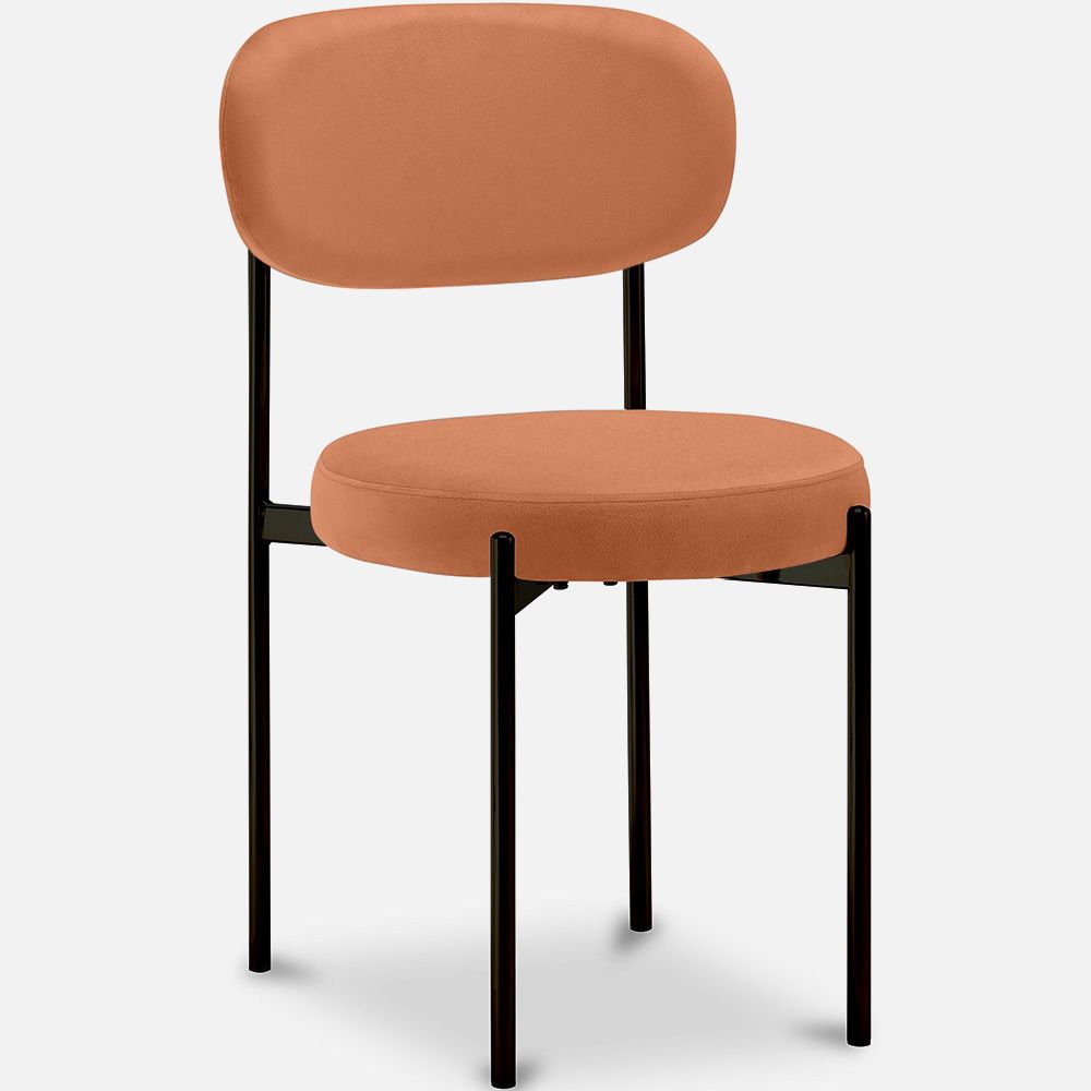 Silla de Comedor - Tapizada en Terciopelo - Metal Negro - Margot image 8