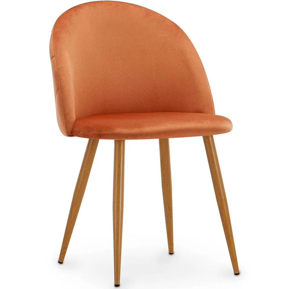 Silla De Comedor - Tapizada En Terciopelo - Respaldo con Patrón - Evelyne image 8
