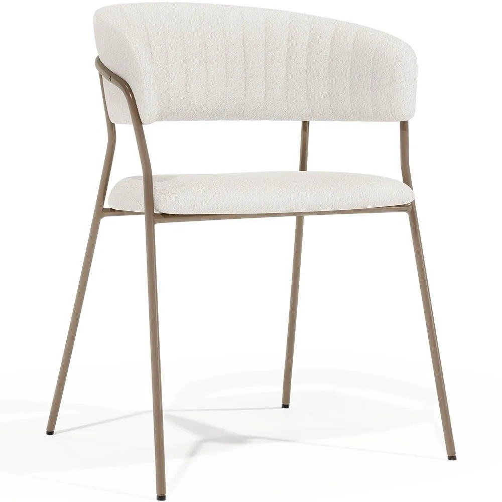 Silla de comedor - Tapizada en Tela Bouclé - Gruna image 8