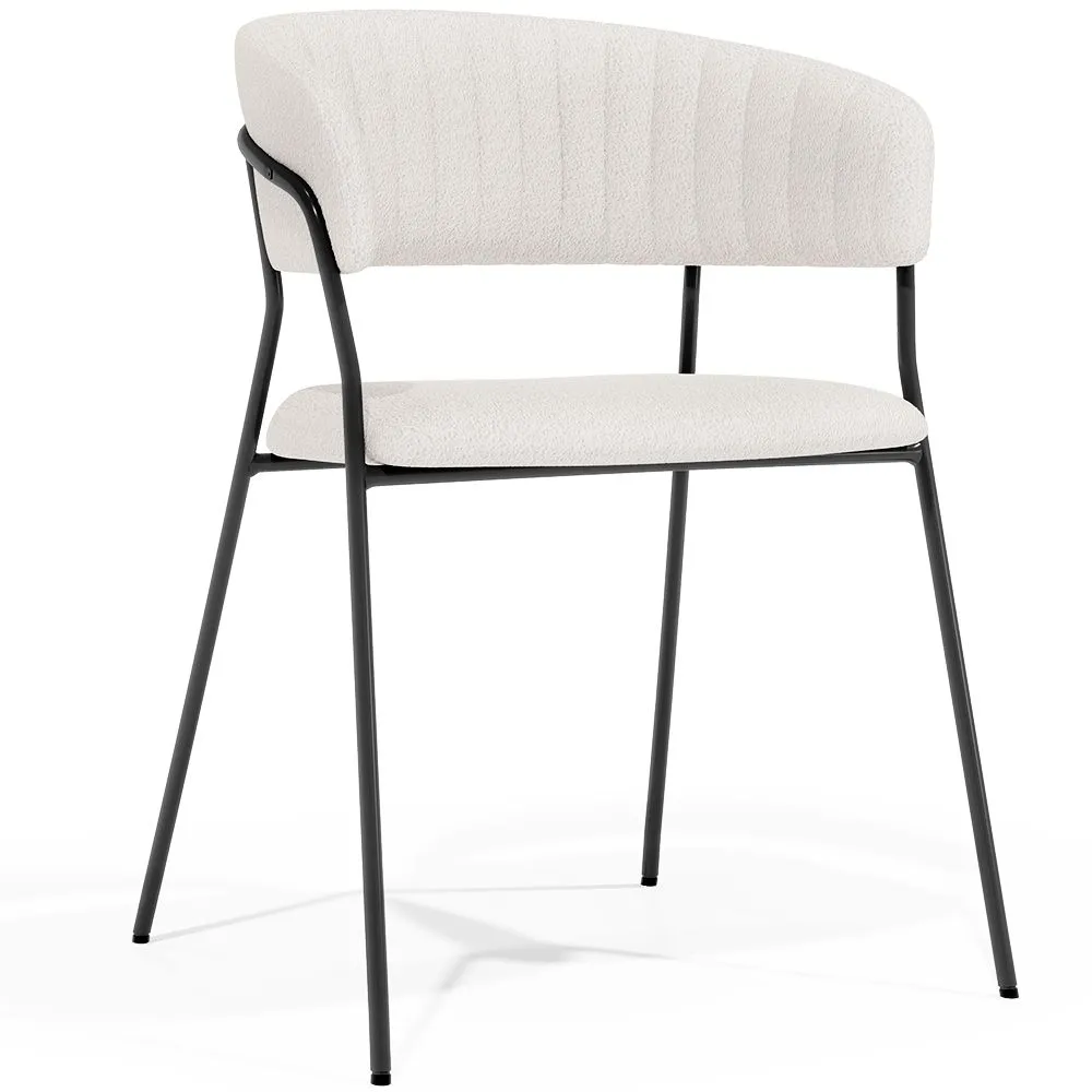 Silla de comedor - Tapizada en Tela Bouclé - Gruna image 8