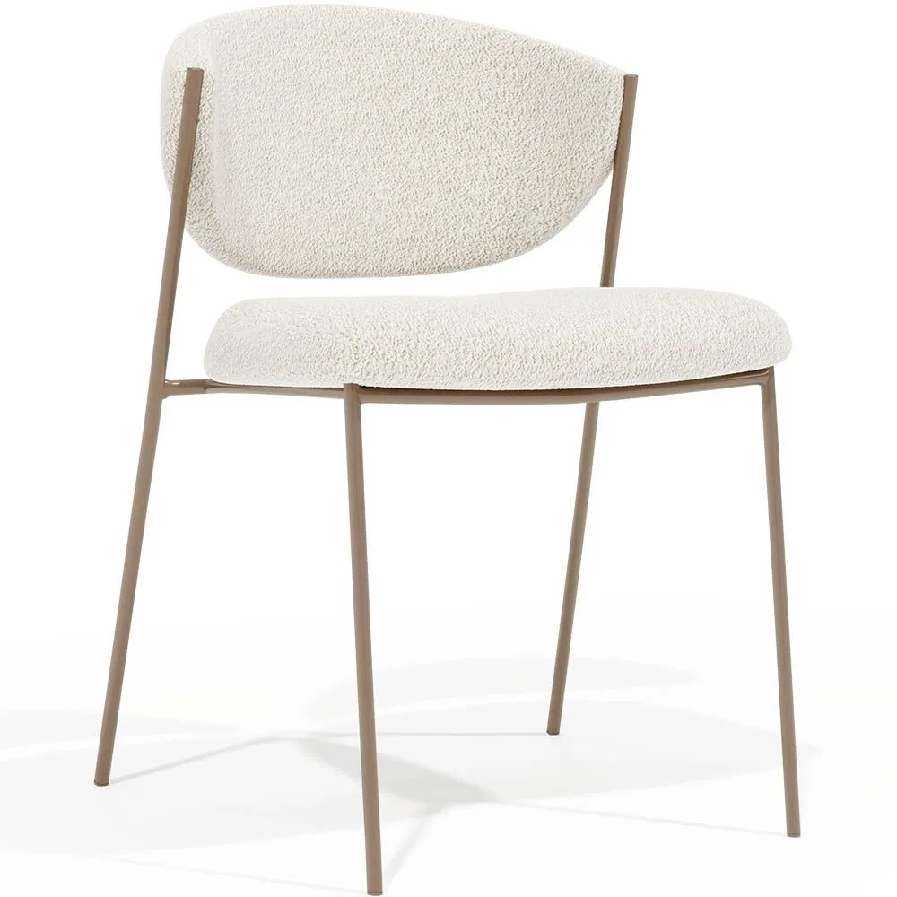 Silla de comedor - Tapizada en Tela Bouclé - Seda image 8
