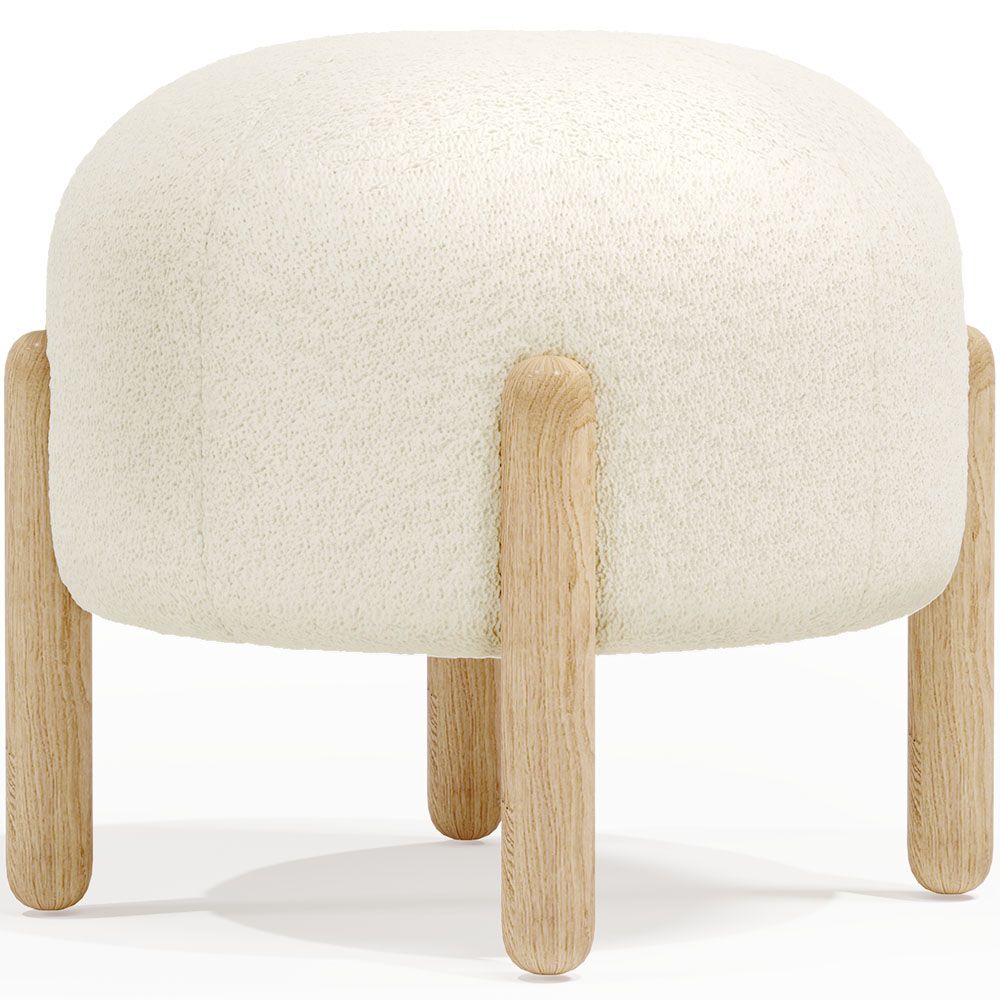 Taburete Bajo Tapizado en Bouclé - Curve image 8