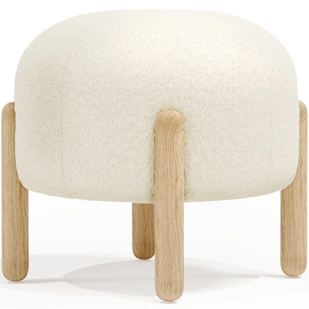 Taburete Bajo Tapizado en Bouclé - Curve image 8